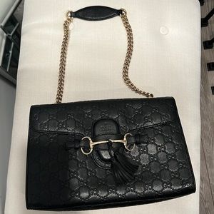 Gucci Horsebit Microguccissima Emily Logo Shoulder Bag